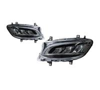 YAKISA Ensemble Phares Avant Pour Benz Pour Sprinter 2018-2023 Phares Avant LED De Classe 2 Avec Lentille De Projecteur DRL (feux Jour) Phare Avant(Eu Version)