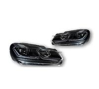 YAKISA Ensemble Phares Avant Pour VW Pour Golf 6 2009-2012 Phares Avant LED DRL Feux De Jour Feux De Signalisation Hid Bi Xénon Accessoires Feux Avant(RHD,T*si All LED Silver)