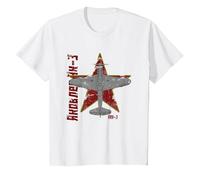 Yakovlev Yak-3 Avion de Chasse de la Seconde Guerre Mondiale Vintage Cyrillique T-Shirt, Enfant, Blanc, 2 Ans