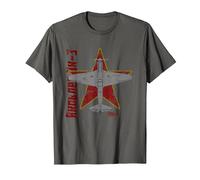 Yakovlev Yak-3 Avion de Chasse de la Seconde Guerre Mondiale Vintage Cyrillique T-Shirt, Homme, Asphalte, M