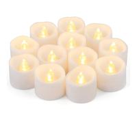 Yakpo Lot de 12 bougies chauffe-plat à LED à piles, sans flamme, pour décoration de Noël, Halloween, citrouille