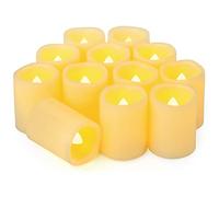 Yakpo Lot de 12 bougies chauffe-plat à LED sans flamme vacillantes à piles pour mariage, Noël, Halloween, fête de la maison, 5 cm