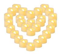 Yakpo Lot de 36 bougies chauffe-plat à LED de 3,8 cm x 3 cm à piles, fausses bougies votives sans flamme vacillantes, bougies électriques en vrac pour décorations de mariage, Halloween, Noël