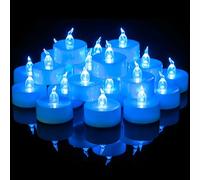 Yakpo Lot de 36 bougies chauffe-plat LED à piles - Sans flamme vacillante - Pour mariage, fête bleue, Noël, Halloween - Décorations en forme de citrouille
