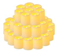 Yakpo Lot de 48 3,8 cm x 4,6 cm bougies chauffe-plat à piles, sans flamme, vacillantes, à LED, fausses bougies électriques en vrac pour décorations de Noël, de mariage et d'Halloween