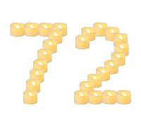 Yakpo Lot de 72 bougies chauffe-plat à piles de 3,8 cm x 3 cm, bougies votives à LED vacillantes sans flamme, petites bougies factices électriques en vrac pour décorations de mariage, Halloween, Noël