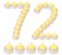 Yakpo Lot de 72 bougies chauffe-plat flottantes sans flamme vacillantes à piles pour extérieur, bougies chauffe-plat LED en vrac pour mariage, centre de table, vase, étang, décorations d'Halloween -