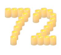 Yakpo Lot de 72 bougies votives sans flamme vacillantes de 5 cm à piles, fausses bougies chauffe-plat à LED, bougies chauffe-plat électriques en vrac pour décorations de fête de mariage d'Halloween