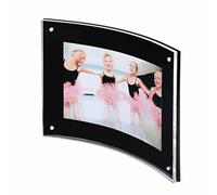 Yakri Cadre photo incurvé en acrylique 21,6 x 27,9 cm, support de panneau incurvé avec aimant pour diplôme, certificat ou plaque (noir et transparent)