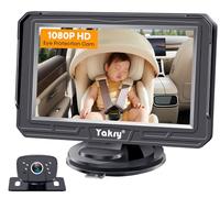 Yakry Baby Car Camera Mirror - 360° Rotation HD 1080P with Display Carseat Mirrors Rear Facing Infant Crystal Night Vision & 150° Wide View - 5 Mins Easy to Install Y60