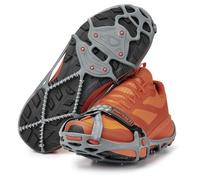 YakTrax Run, Crampons Antidérapants pour chaussures à pointes et bobine en acier avec sangle de sécurité réfléchissante, Course sur Neige et Glace,Gris , L (44-46)
