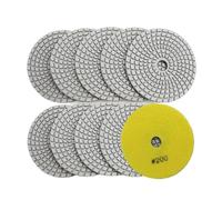 YAKUFAST 10 pièces Dia 100mm/4 "blanc Bond 200# diamant Flexible tampon de polissage humide pierre spirale Type disque de ponçage disque de polissage