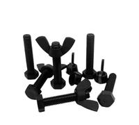 YAKUFAST 2~50pcs M3 M4 M5 M6 M8 M10M12 boulon Hexagonal extérieur en Nylon noir ensembles d'écrous papillon 933 vis hexagonale externe combinaison d'écrous à oreilles(M8x60mm-10pcs)