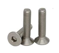 YAKUFAST 2#-56 4#-40 6#-32 8#-32 10#-24 Boulon fileté US UNC en acier inoxydable 304 Vis à tête hexagonale fraisée plate CSK(2",20Pcs 6-32)