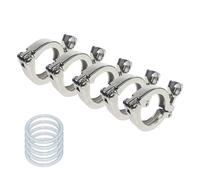 YAKUFAST Colliers de serrage sanitaires à trois viroles en acier inoxydable SS 304, 1" à 8", adaptés aux brides de tuyaux avec joint en silicone(5 PCS,K-77.5mm 2.5 inch)
