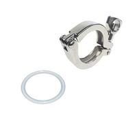YAKUFAST Colliers de serrage sanitaires à trois viroles en acier inoxydable SS 304, 1" à 8", adaptés aux brides de tuyaux avec joint en silicone(1 PC,K-50.5mm 1.5 inch)