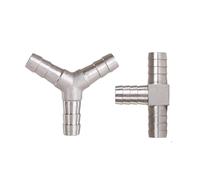 YAKUFAST Connecteur de raccord de tuyau en acier inoxydable 304, 4 6 8 10 12 13 14 15 16 19 20mm, barbe Y Tee, séparateur à 3 voies, adaptateur de coupleur(T-Type,14mm)