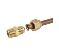 YAKUFAST Connecteur de raccord de tuyau en laiton Standard SAE, 1/8 "1/4" 3/8 "1/2" 3/4 "BSPP mâle à 6.35-19.05mm, Tube évasé à 45 degrés for Conidi d'air(1l2 BSPP To 19.05mm)