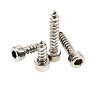 YAKUFAST Lot de 10/20/50/100 vis autotaraudeuses à tête hexagonale en acier inoxydable 304 for haut-parleur, M2, .6, M3, .5, M4, M5, M6(45mm,10pcs M5)