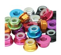 YAKUFAST Lot de 10/5 écrous à bride colorés en aluminium M2 M3 M4 M5 M6 M8, écrous de blocage hexagonaux en nylon, écrous autobloquants for pièces de modèles RC(Silver,M2.5 10pcs)