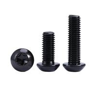 YAKUFAST Lot de 2 à 50 vis à tête bombée Torx noires M3 M4 M5 M6 M8 M10, en acier de grade 10.9, six lobes, à tête ronde, longueur 4 à 30 mm(M6x20mm-10pcs)