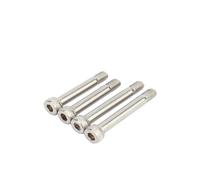 YAKUFAST M2 .5 M3M4 Grade 12.9 vis à tête creuse partiellement filetée Allen hexagone demi-dent boulon épaulement nickelage/noir(Nickel Plating,M2x10mm-50pcs)
