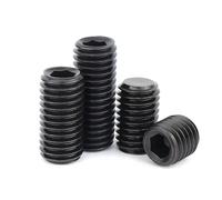 YAKUFAST M4 M5 M6 M7 M8 M9 M10 M12 304 acier inoxydable 12.9 DIN913 filetage fin Allen hexagonale à six pans creux plat sans tête boulon ensemble vis(12.9 grade steel,25pcs M5x0.5x8)