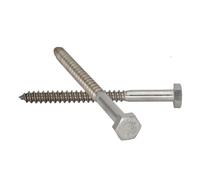YAKUFAST M6 .3 M8 M10 M12 30 mm 35 40 à 200 DIN571 304 en acier inoxydable boulon tête hexagonale demi-filetage vis bois autotaraudeuse(70mm,4Pcs M6.3)