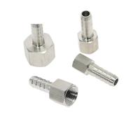 YAKUFAST Raccord cannelé for tuyau en acier inoxydable SS304, 6/8/10/12/14 mm, connecteur femelle BSP 1/8", 1/4", 3/8", 1/2".(16mm Barb,3/8")