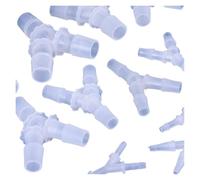 YAKUFAST Raccord de tuyau en plastique de type Y 2,4-19,5 mm, cannelé pagode, raccord d'irrigation à 3 voies, raccord de tuyau for aquarium, séparateur de tuyau(10 Pcs,7.9mm)