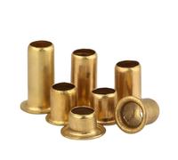 YAKUFAST Rivets en laiton M0,9 M1,3 M1,5 M1,7 M2 M2,3 M2,5 M3 M3,5 M4 M5 M6 avec bouton à œillet Rivets creux en cuivre(4mm,M1.5-200pcs)