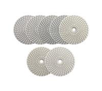 YAKUFAST Tampons de polissage à liant résine blanche, 6 pièces, #50-#3000 125mm, for marbre, carrelage, marbre, granit, disque de ponçage en diamant humide(6pcs Grit 800)