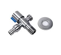 YAKUFAST Valve de remplissage d'angle en acier inoxydable, double usage, une entrée et deux sorties, accessoires salle bains, robinets filetés Standard G1/2(3-way angle valve-1)
