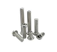 YAKUFAST Vis à tête cylindrique en acier inoxydable M0.8 M1 M1.2 M1.4 M1.6 M1.7, micro-vis mécaniques SS304(M1.6X12 200PCS)