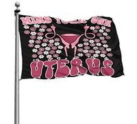 Yakujo Mind You Own Uterus Drapeau de luxe en polyester durable pour extérieur et intérieur 0,9 x 1,5 m