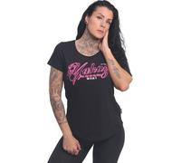 Yakuza Damen Evil Only Curved Crew Neck T-Shirt, Schwarz, XS