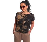 Yakuza Damen - T-shirt ras du cou courbé Death Rose, noir, XS