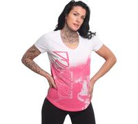 Yakuza Femme Float Curved V-Neck T-shirt, Blanc, XS