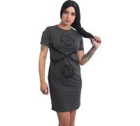 Yakuza Femme Rose Cross Casual T-Shirt Robe, Anthracite Chiné, XL