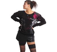 Yakuza Femme Rose Scratch Urban T-shirt à manches longues, Noir, XXL