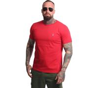 Yakuza Herren Plain Regular Basic T-Shirt, Ribbon Red, 6XL