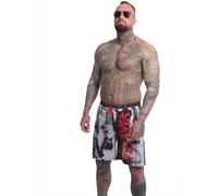 Yakuza Hommes Horned FU Short de bain, Blanc, S