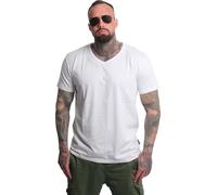 Yakuza Men Bare Regular Basic V-Neck T-shirt, Blanc, M