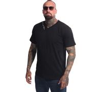 Yakuza Men Bare Regular Basic V-Neck T-shirt, Noir, XL