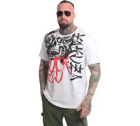 Yakuza Men Horned FU Regular T-shirt, Blanc, S