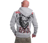 Yakuza Men Throne Sweat à capuche, Gris clair chiné, 5XL