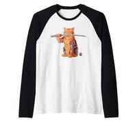 Yakuza Tatouage chat samouraï japonais orange chat graphique Manche Raglan