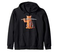 Yakuza Tatouage chat samouraï japonais orange chat graphique Sweat à Capuche