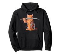 Yakuza Tatouage chat samouraï japonais orange chat graphique Sweat à Capuche