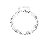 YAKXIUE 1 Pcs Women Foot Accessories Summer Beach Barefoot Sandals Bracelet Ankle On The Leg Female(Silver)